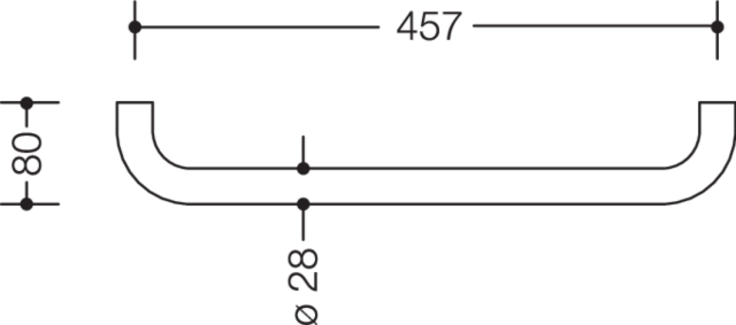 HEWI Handtuchhalter Ser 477, AM:457 o. Rosetten reinweiß