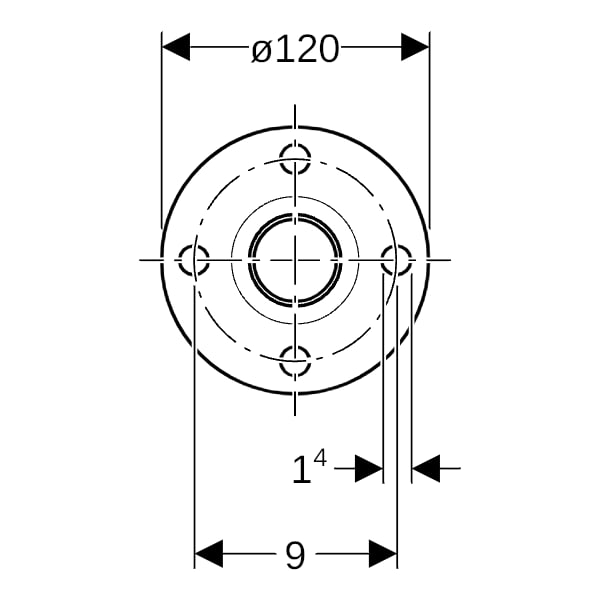 Geberit Mapress C-Stahl Flansch PN 6 mit Einschubende d35