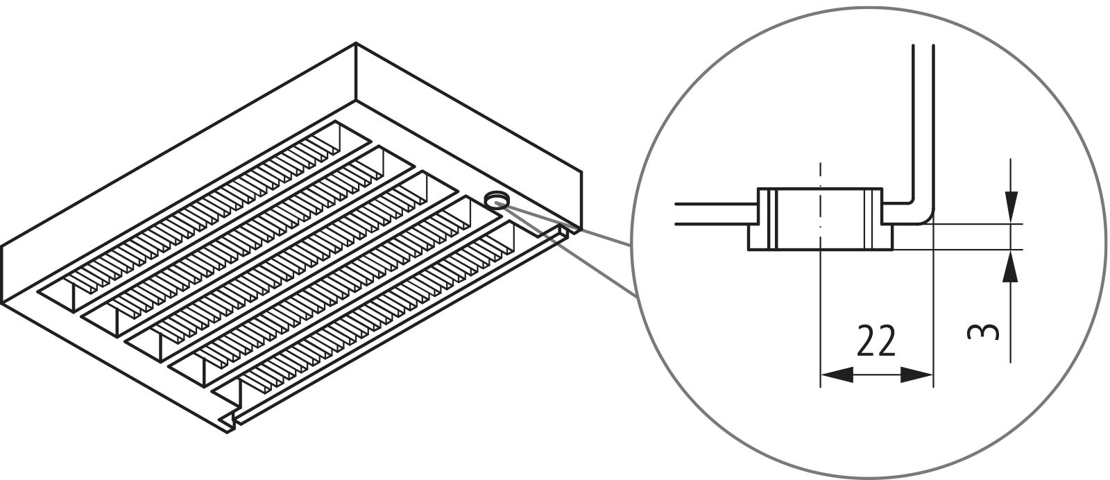 Kermi Konvektor Typ21 BH140x72x1800mm QN977,weiß,6 bar, m. Abd., AB Uni.
