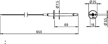 Helios KWL-LTK Lufttemperatur-Kanalfühler