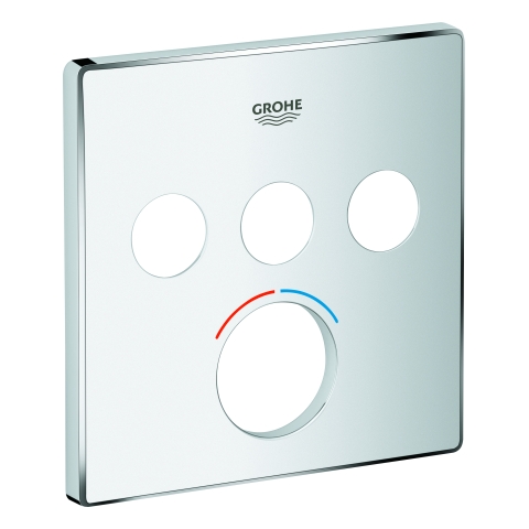 GROHE Rosette 46996 eckig für Mischer mit 3 Absperrventilen chrom GROHE Rosette 46996 eckig für Mischer mit 3 Absperrventilen chrom