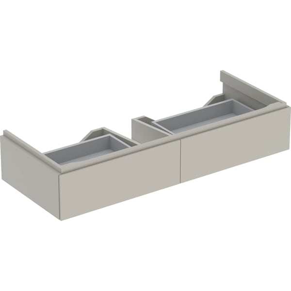 Geberit Xeno2 Unterschrank f. WT m. B:120cm m. 2 Schubl., 117,4x22x46,2cm, greige