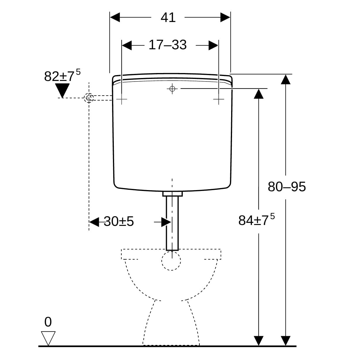 Geberit AP140 AP-Spülkasten 2-Mengen-Sp tiefh. WA li/mi/re, bahamabeige