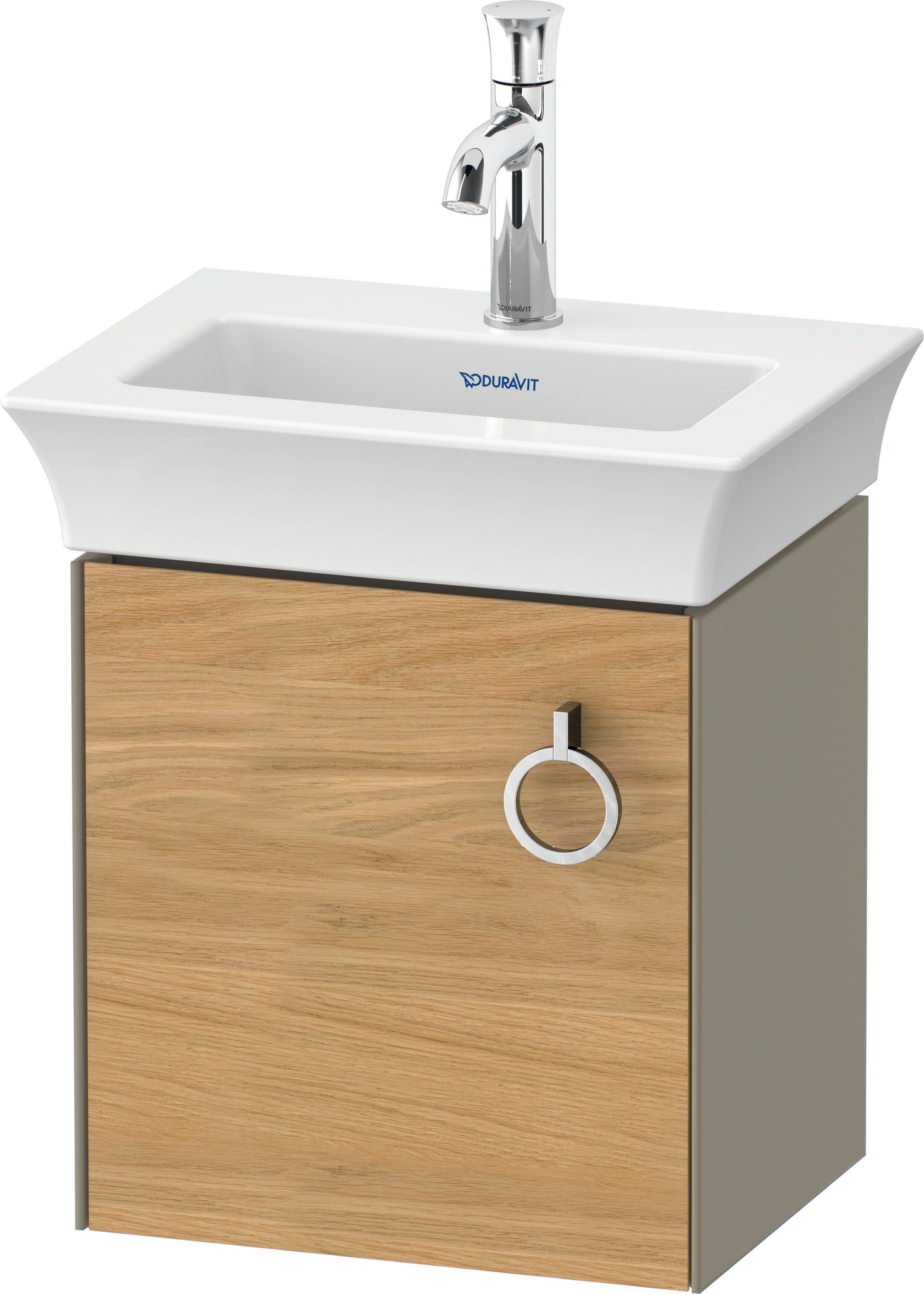 Duravit WTU wandh. White Tulip,1 Tür m.Griff 410x384x298,TA l.,Eiche N.M./Steing.HGL