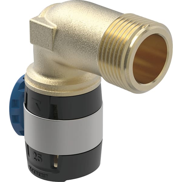 Geberit FlowFit Übergangsbogen 90Gr mit AG RG, d16-R1/2, lang