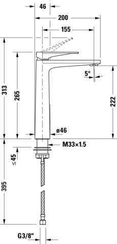 DU Tulum by Starck Einh.-WT-Mischer XL ohne Zugstange, Chrom HG
