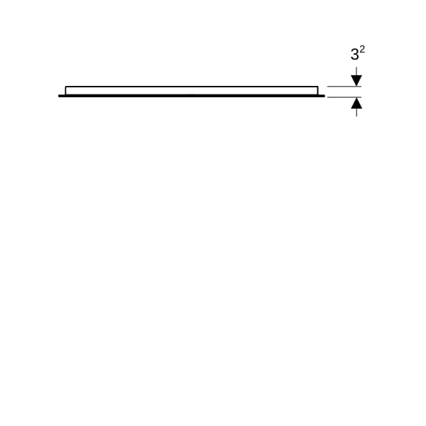 Geberit Option Basic Lichtspiegel, eckig Beleuchtung oben, 80x90x3cm, alu. elox