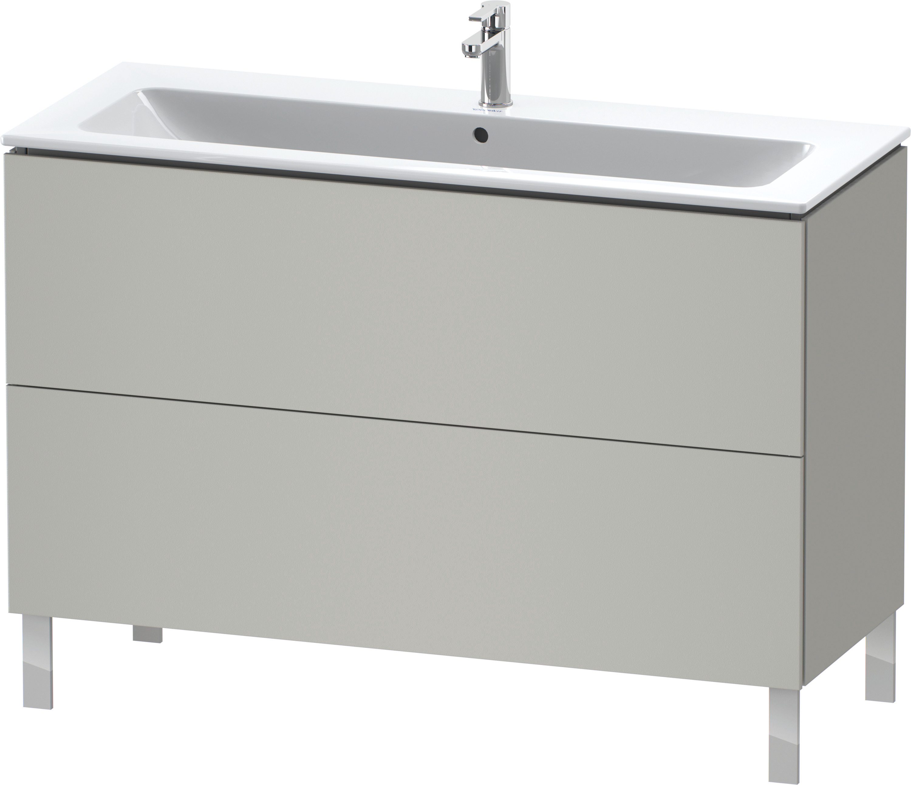 Duravit WTU stehend L-Cube 481x1220x704mm 2 Auszüge, f.233612, Betongrau Matt