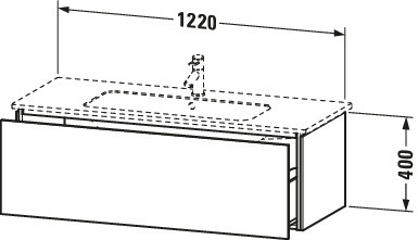 DU WTU wandh. L-Cube 481x1220x400mm 1 Auszug, f.233612, basalt matt