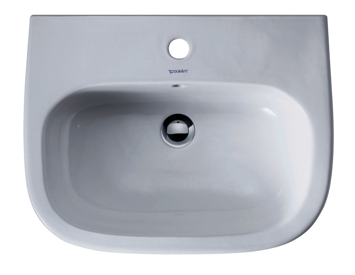 DU Waschtisch D-Code 600 mm mit ÜL, mit HLB, 1 HL, weiß