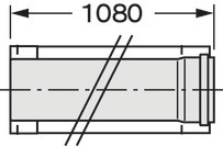 Vaillant Verlängerung DN 225/160 1,0 m Edelstahl für Abgassystem Fassade DN 160