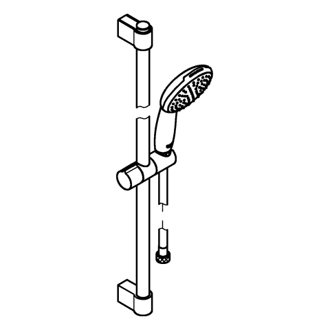 GROHE Brausestangenset Tempesta 110 27853_3 600mm 1 Strahl 16,6l/min chrom