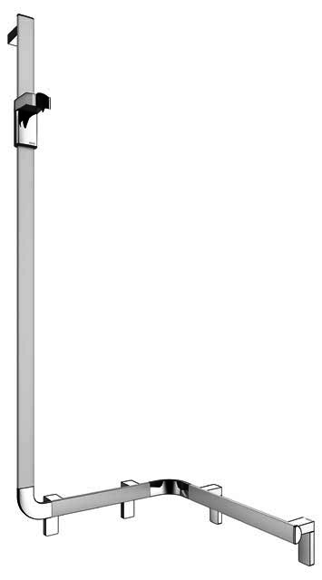 KEUCO Duschhandlauf AXESS 35008, m.Br.stg. li. 550/550/1301mmsi.-elox.