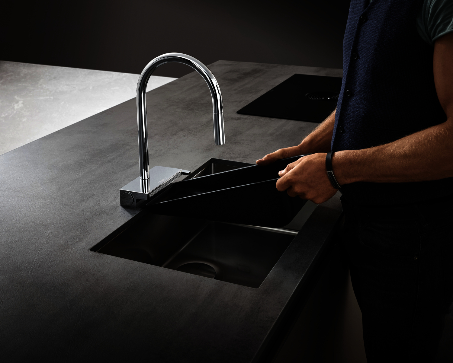 Hansgrohe Spültischmischer 170 Aquno Select M81 Ausziehbrause 3jet chrom