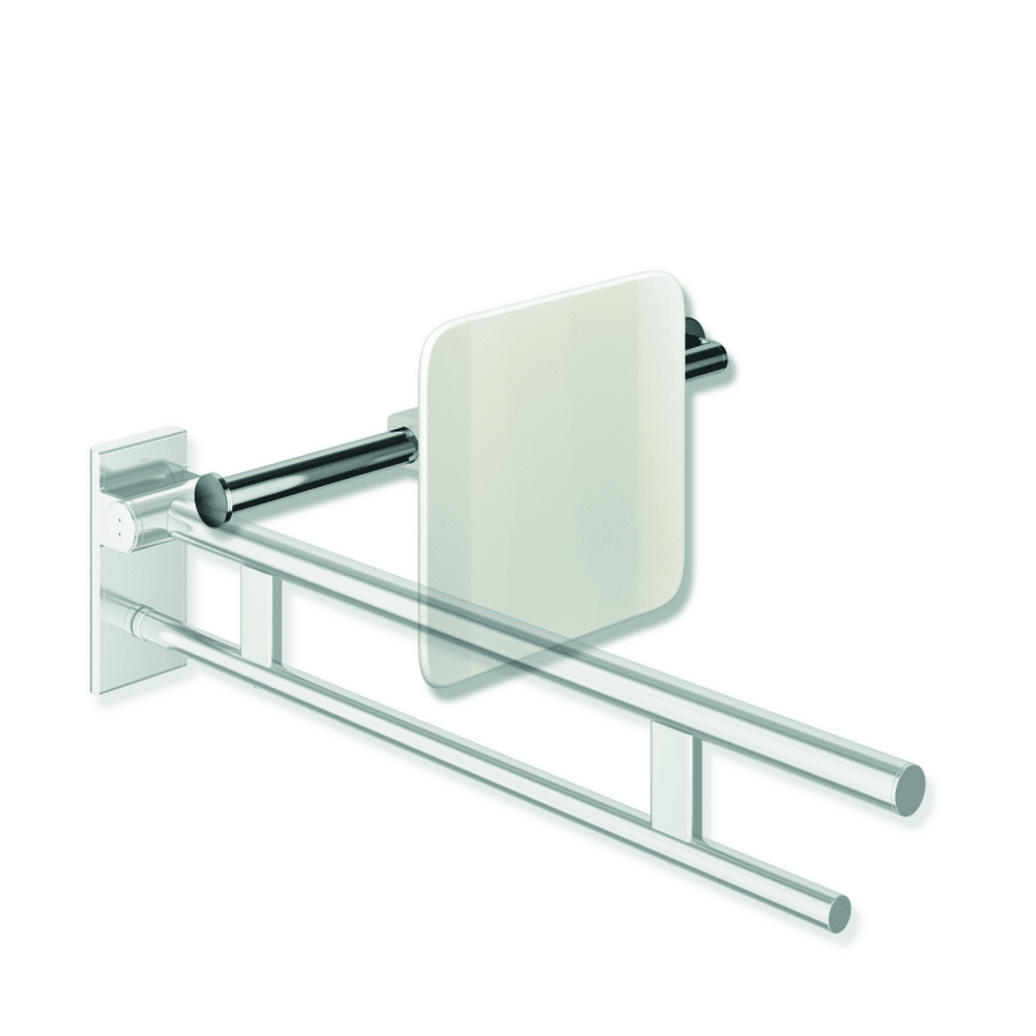 HEWI Rückenst., Sys 900, T:150, li Wand, re SK-Griff (A), chrom signalweiß