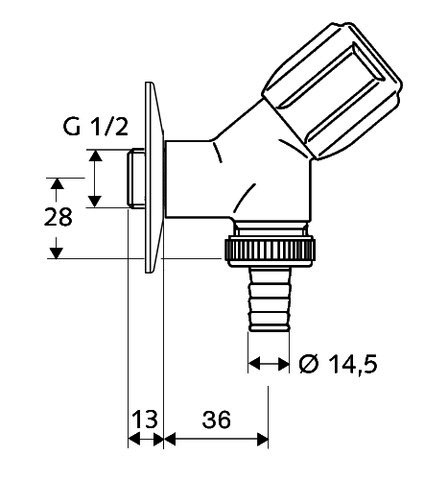 SCHELL Geräteschrägsitzventil COMFORT RV, 1/2", chrom