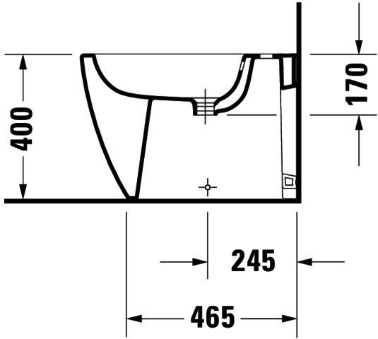 DU Stand-Bidet 600mm ME by Starck Weiß Seidenmatt, m. HL, m. HLB, 1 HL, BTW