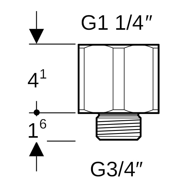Geberit Adapter G3/4 - G1 1/4, verzinkt