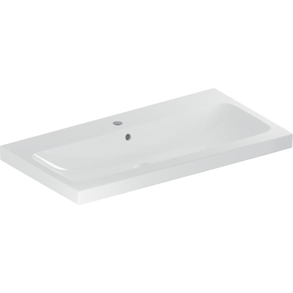 Geberit iCon Light Waschtisch 90x48cm mit Hahnloch, mit Ül., weiß, KeraTect