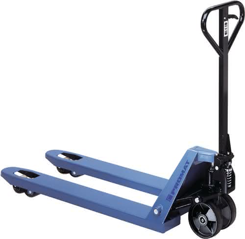 Gabelhubwagen Gabel-L.1150mm Trgf.2500kg STA taubenblau PUR/PA PROMAT Gabelhubwagen Gabel-L.1150mm Trgf.2500kg STA taubenblau PUR/PA PROMAT