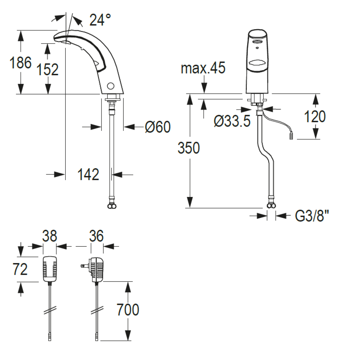 CONTI+ iQ elektr. IR Standarm. NetzAP o.Misch. Chrom o.Ablg. Click+ A20