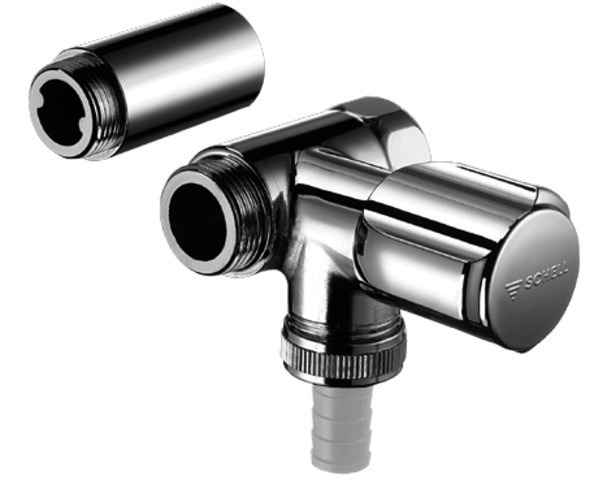 SCHELL NA-Ventil COMFORT, RV für Wandbatterien, Anschl. re,3/4",chrom