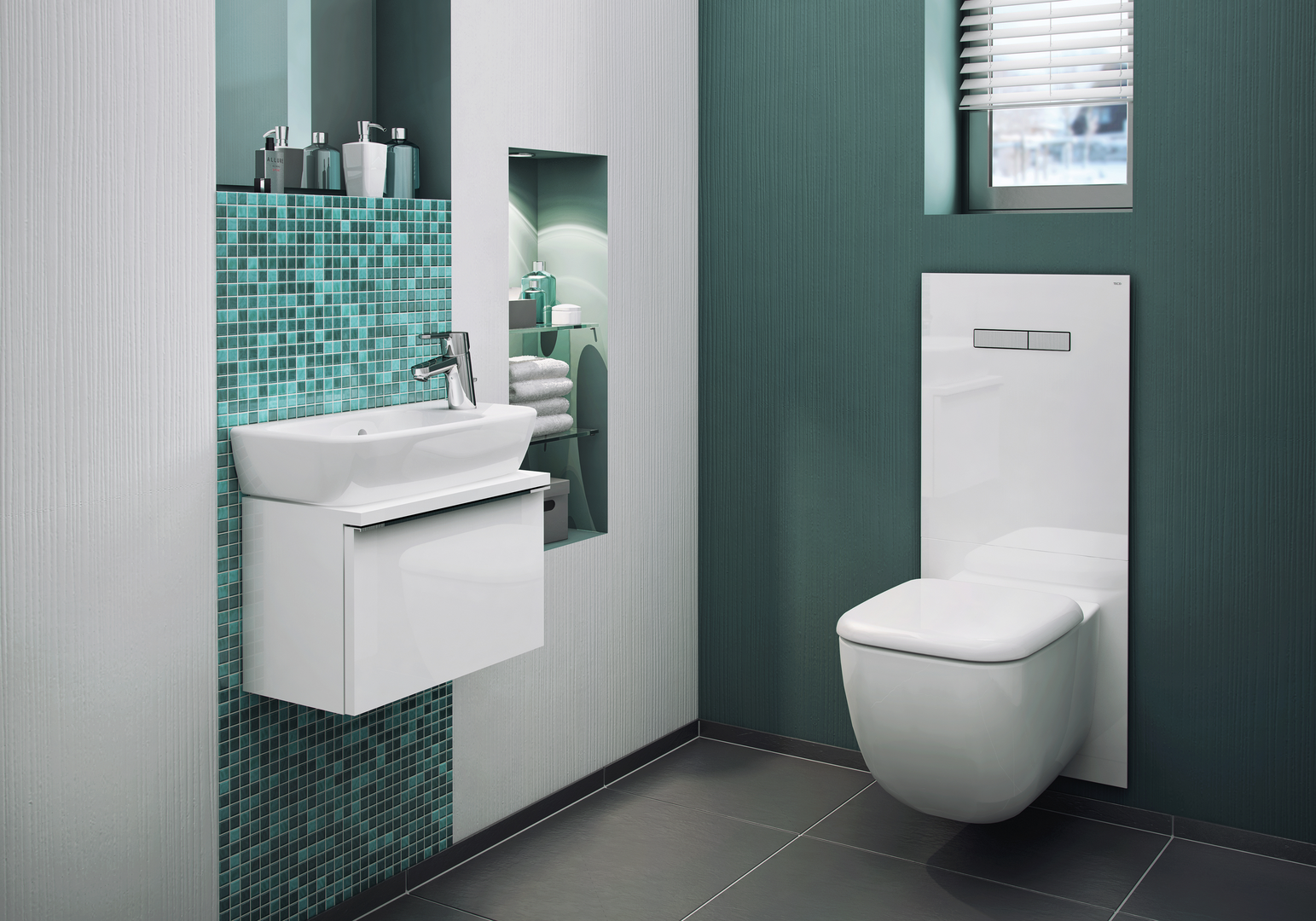 TECElux WC-Glasplatte Standard-WC, Glas weiß glänzend