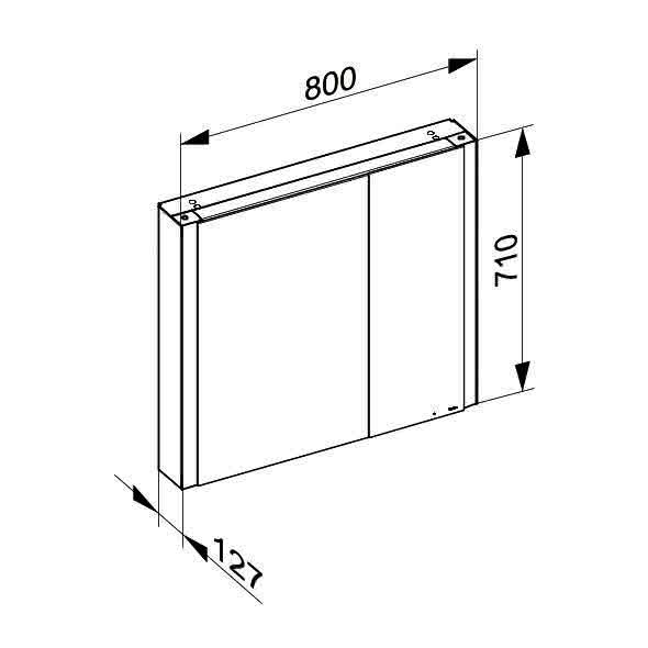 KEUCO SPS Somaris 14502, br.Tür li. VB 800x710x128mm verspgl.
