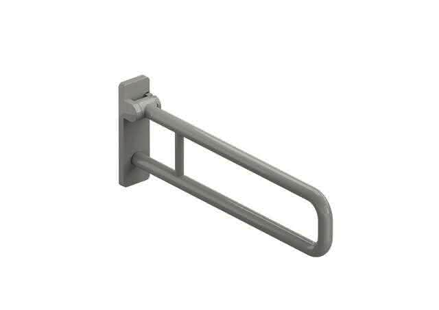 HEWI Stützklappgriff Ser 801, L:850mm, Aluminiumkern signalweiß